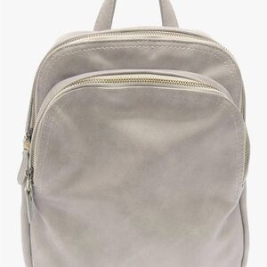 The Frankie Soft Backpack gray vegan leather soft mini backpack